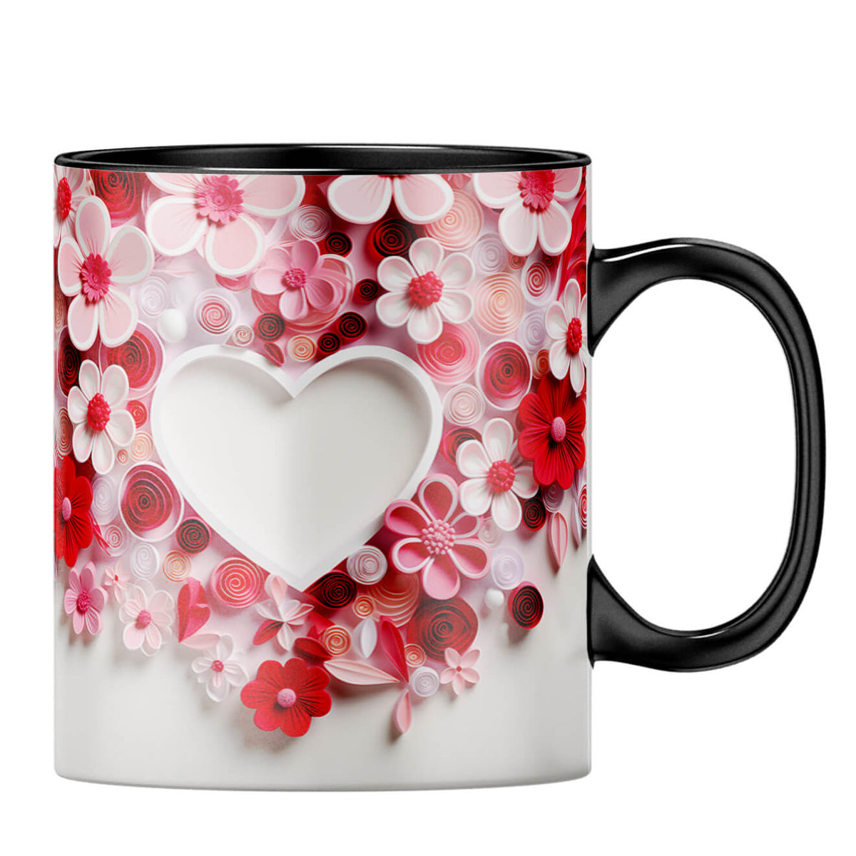 YuBingo Flowery Heart Symphony Coffee MugB-Black