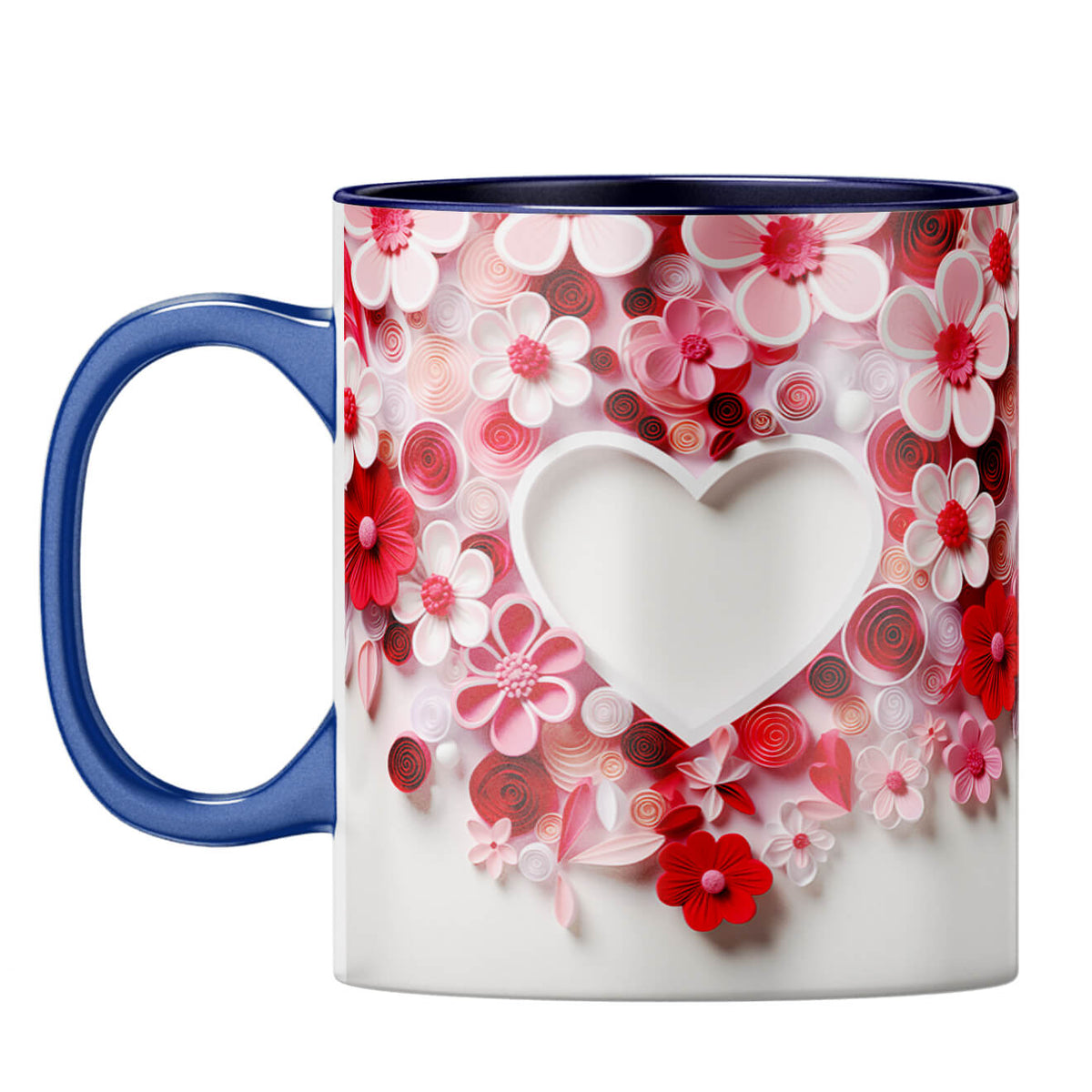 YuBingo Flowery Heart Symphony Coffee Mug Dark Blue