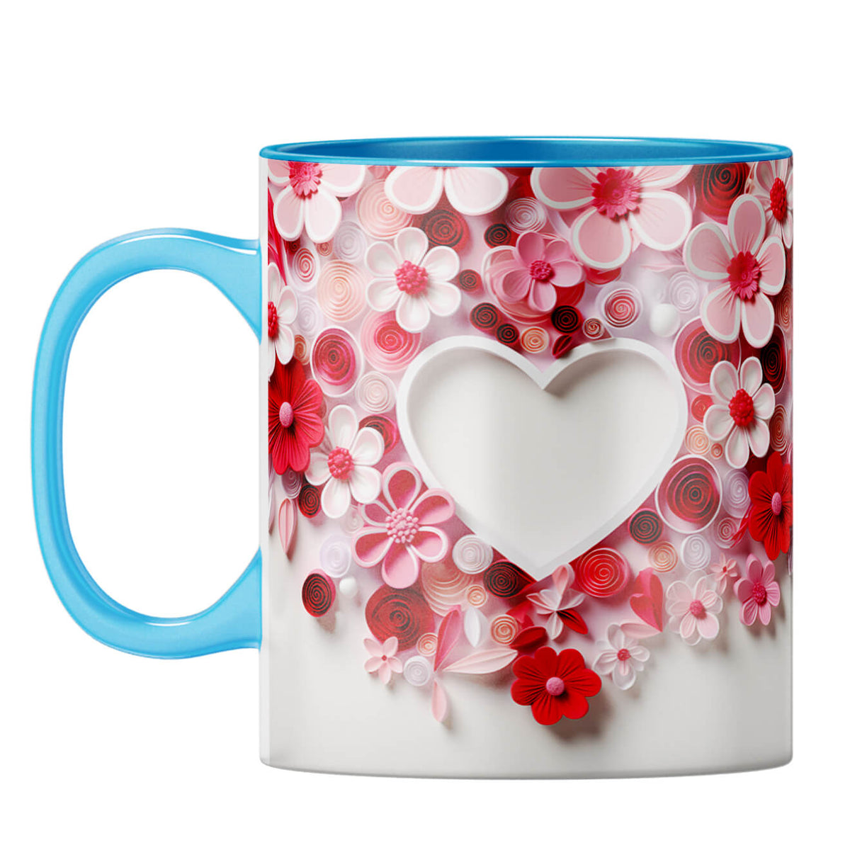 YuBingo Flowery Heart Symphony Coffee Mug Light Blue