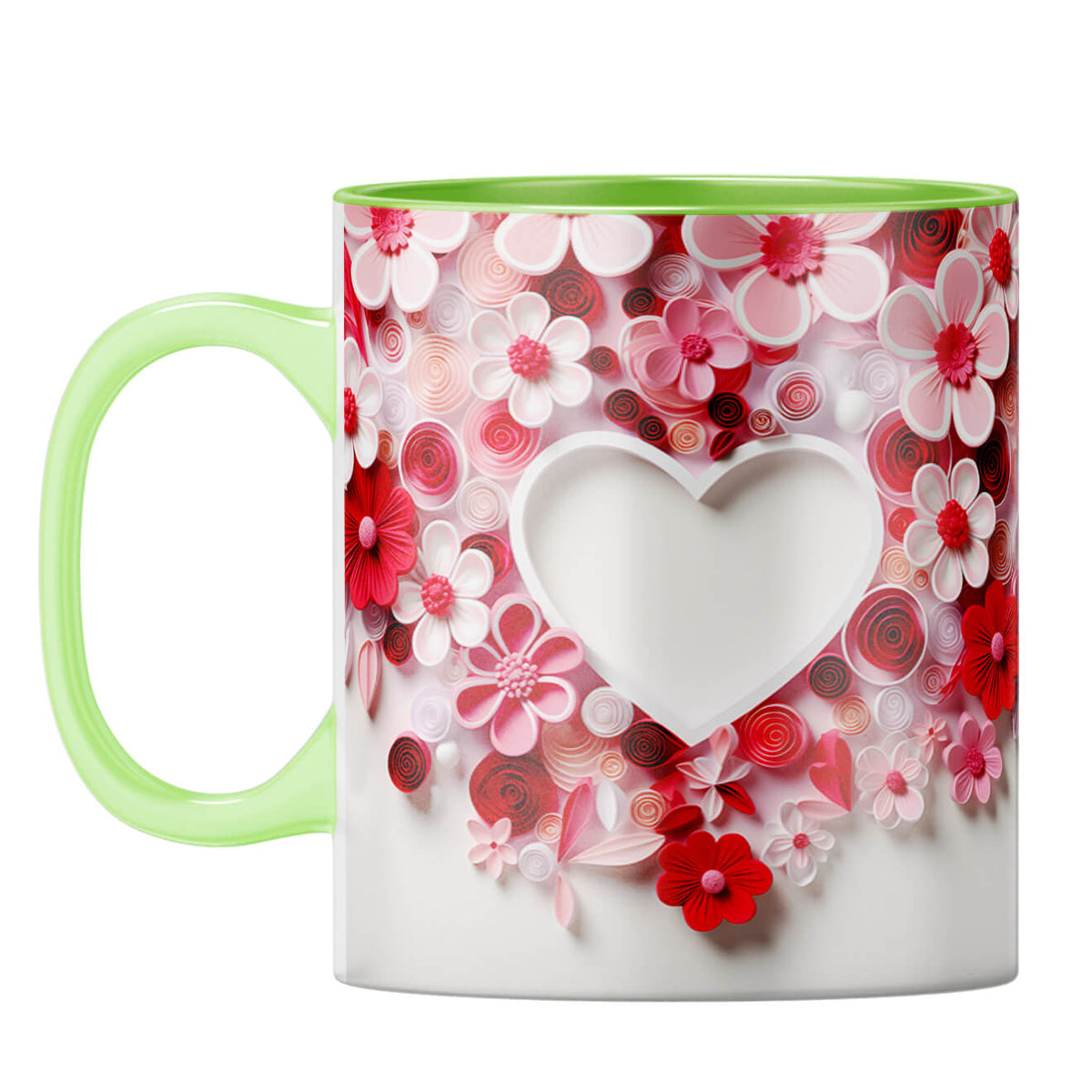 YuBingo Flowery Heart Symphony Coffee Mug Light Green