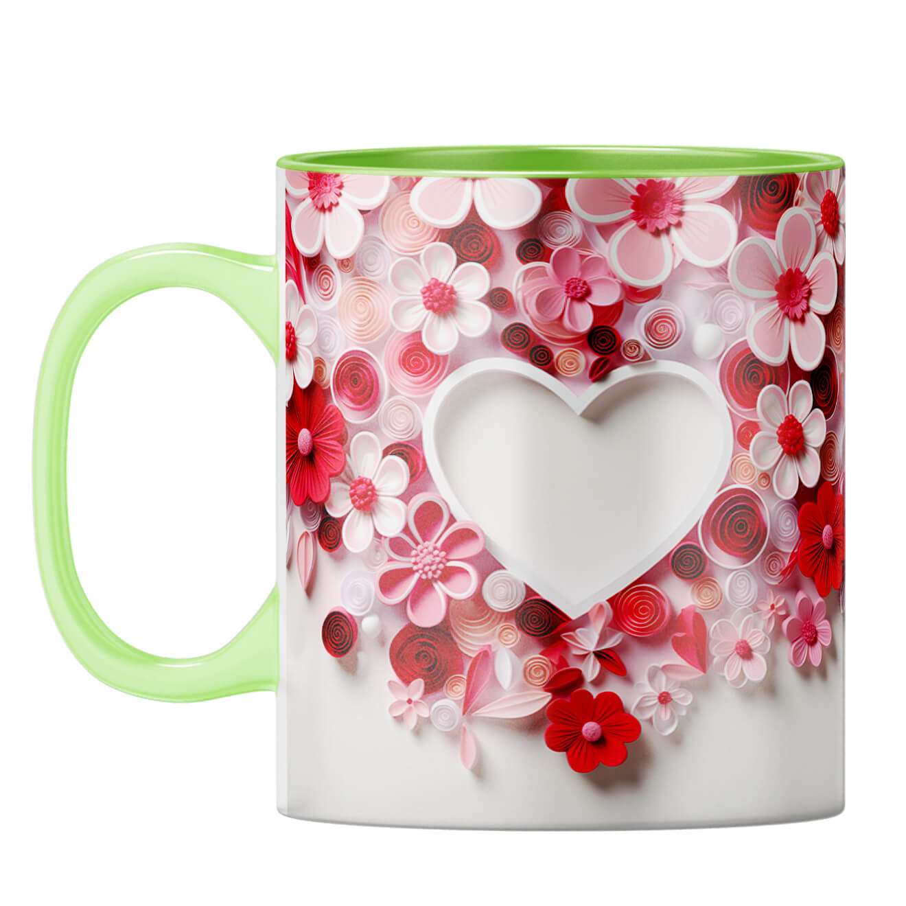 YuBingo Flowery Heart Symphony Coffee Mug Light Green
