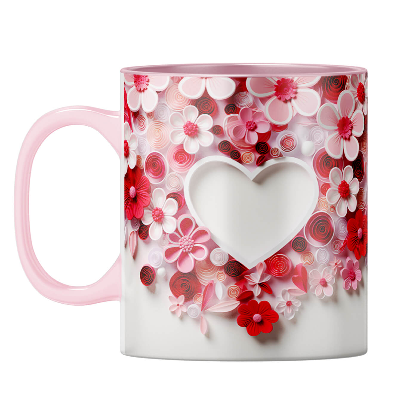 YuBingo Flowery Heart Symphony Coffee Mug Pink