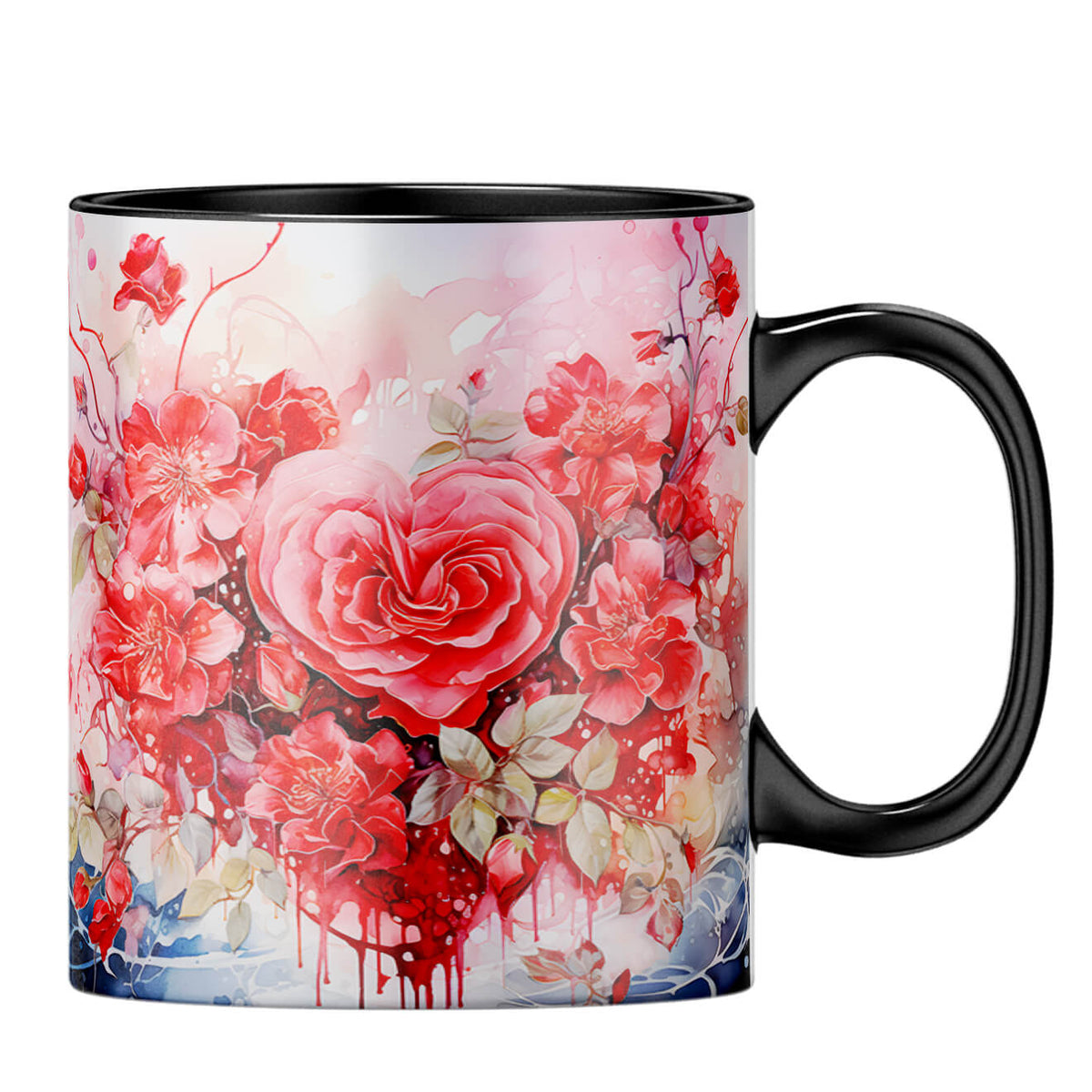 YuBingo Flowery Hearts Elegance Coffee MugB-Black