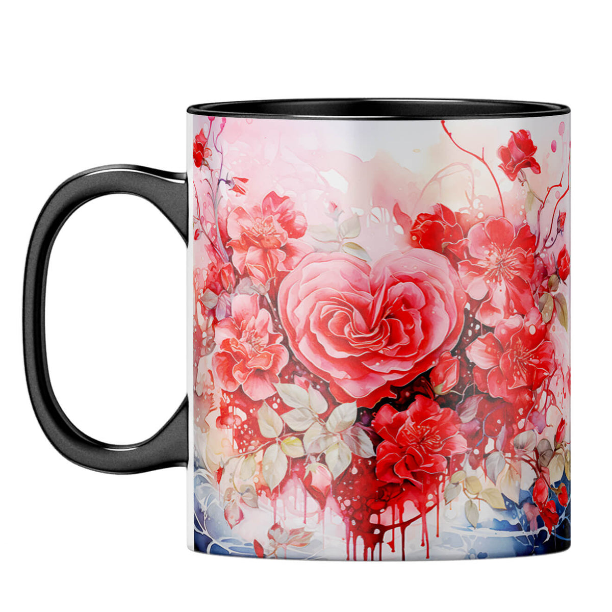 YuBingo Flowery Hearts Elegance Coffee Mug Black