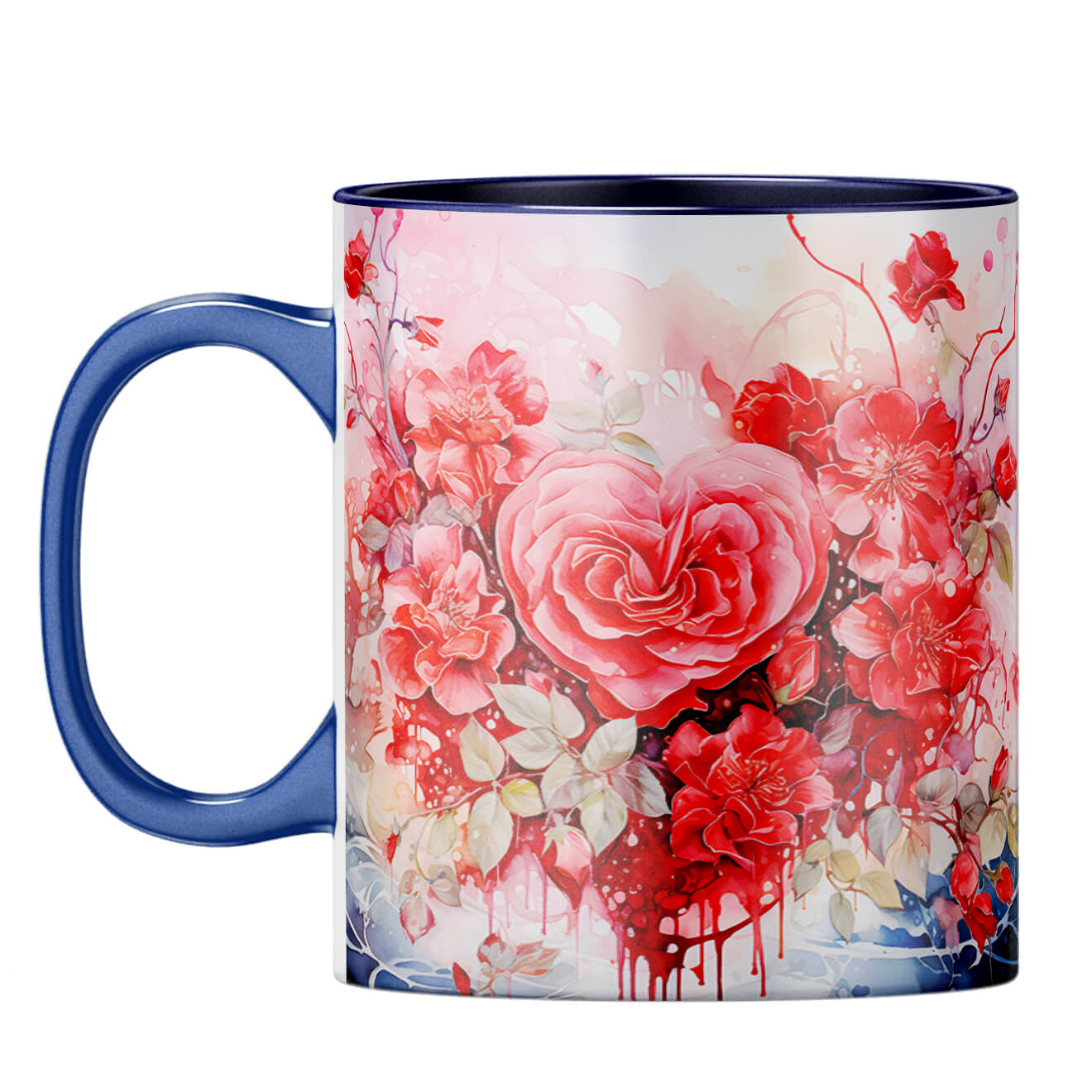 YuBingo Flowery Hearts Elegance Coffee Mug Dark Blue
