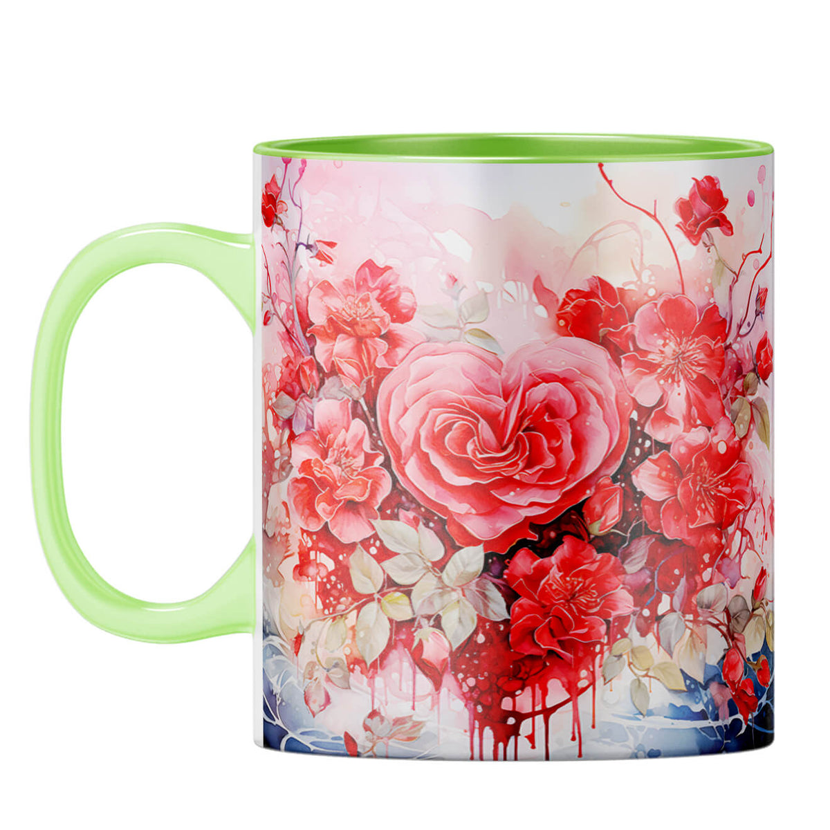 YuBingo Flowery Hearts Elegance Coffee Mug Light Green