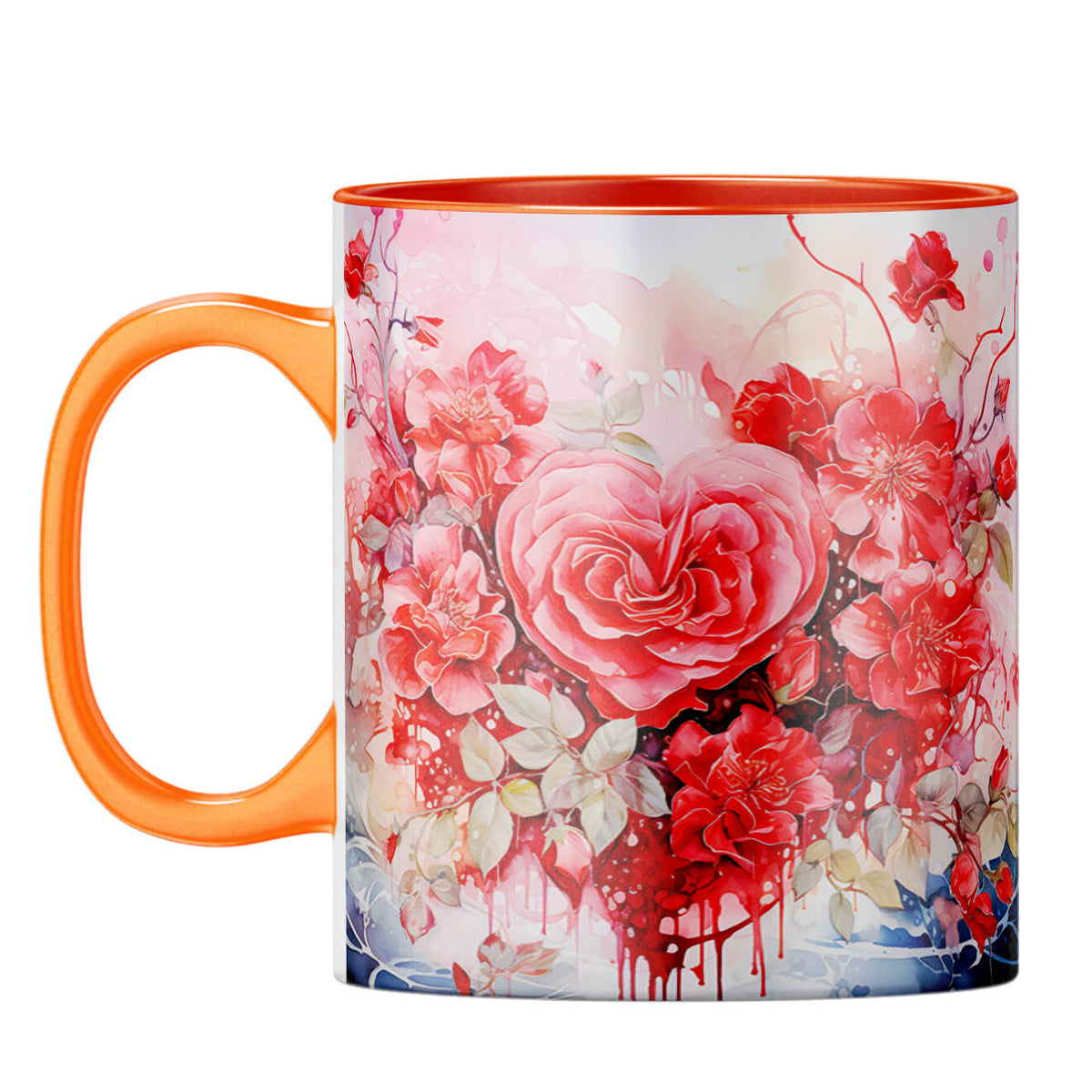 YuBingo Flowery Hearts Elegance Coffee Mug Orange