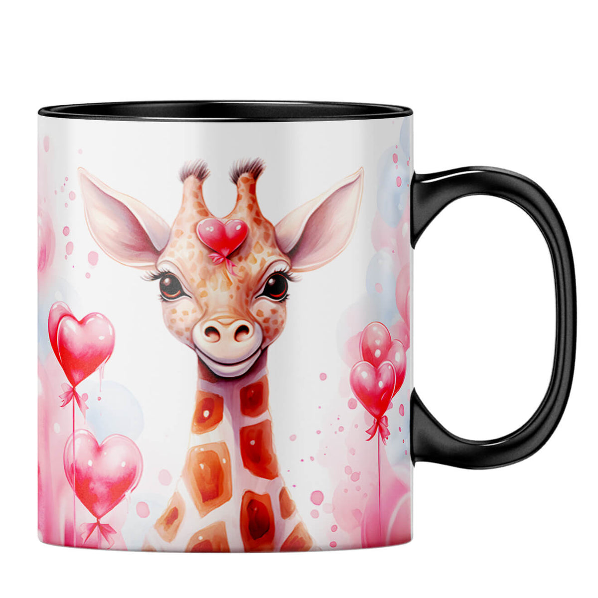 YuBingo Giraffe Heart Whispers Coffee MugB-Black