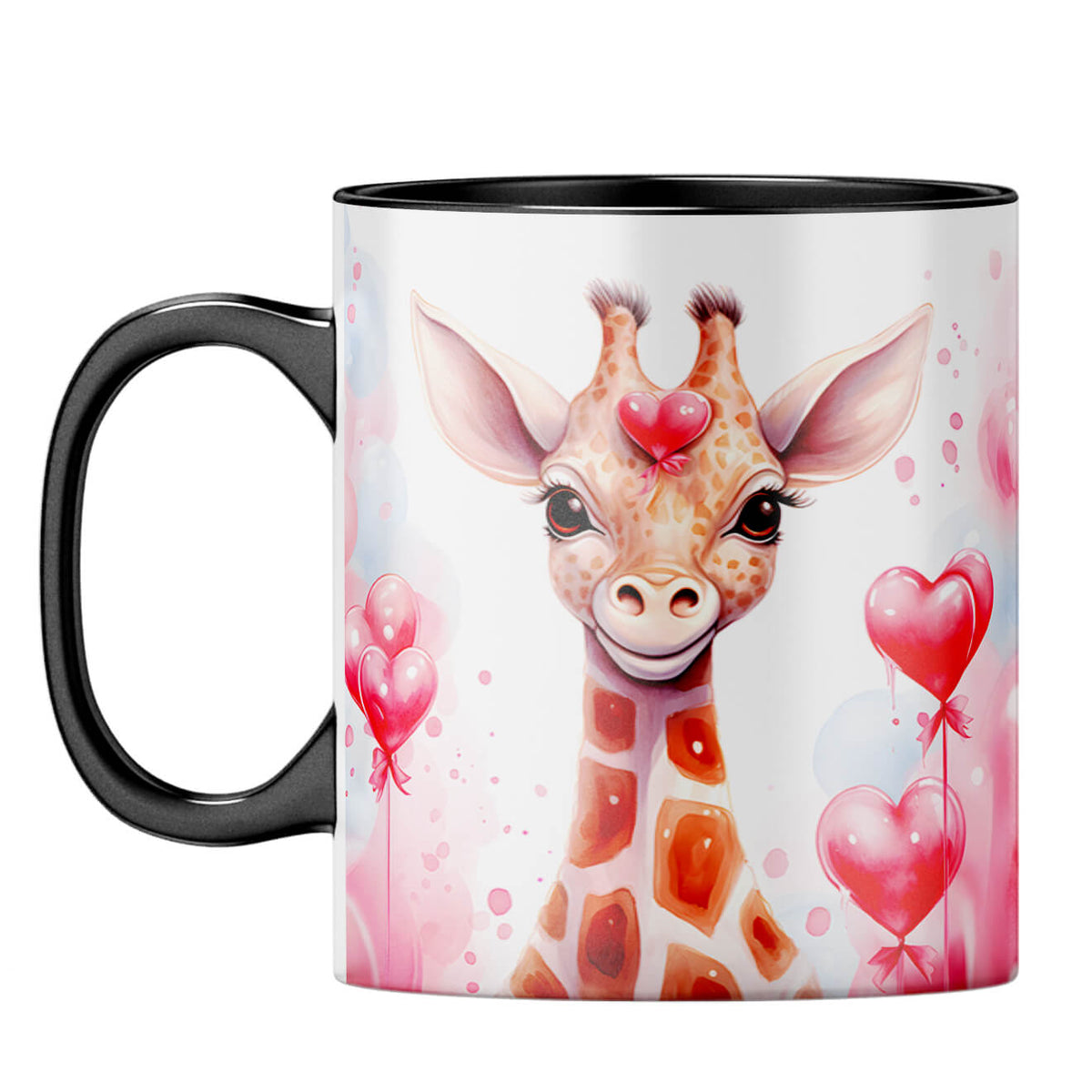 YuBingo Giraffe Heart Whispers Coffee Mug Black