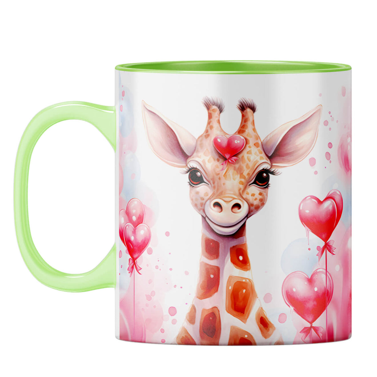 YuBingo Giraffe Heart Whispers Coffee Mug Light Green