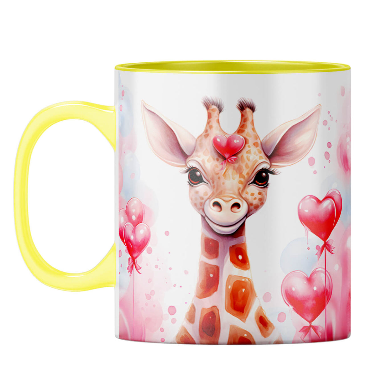 YuBingo Giraffe Heart Whispers Coffee Mug Yellow