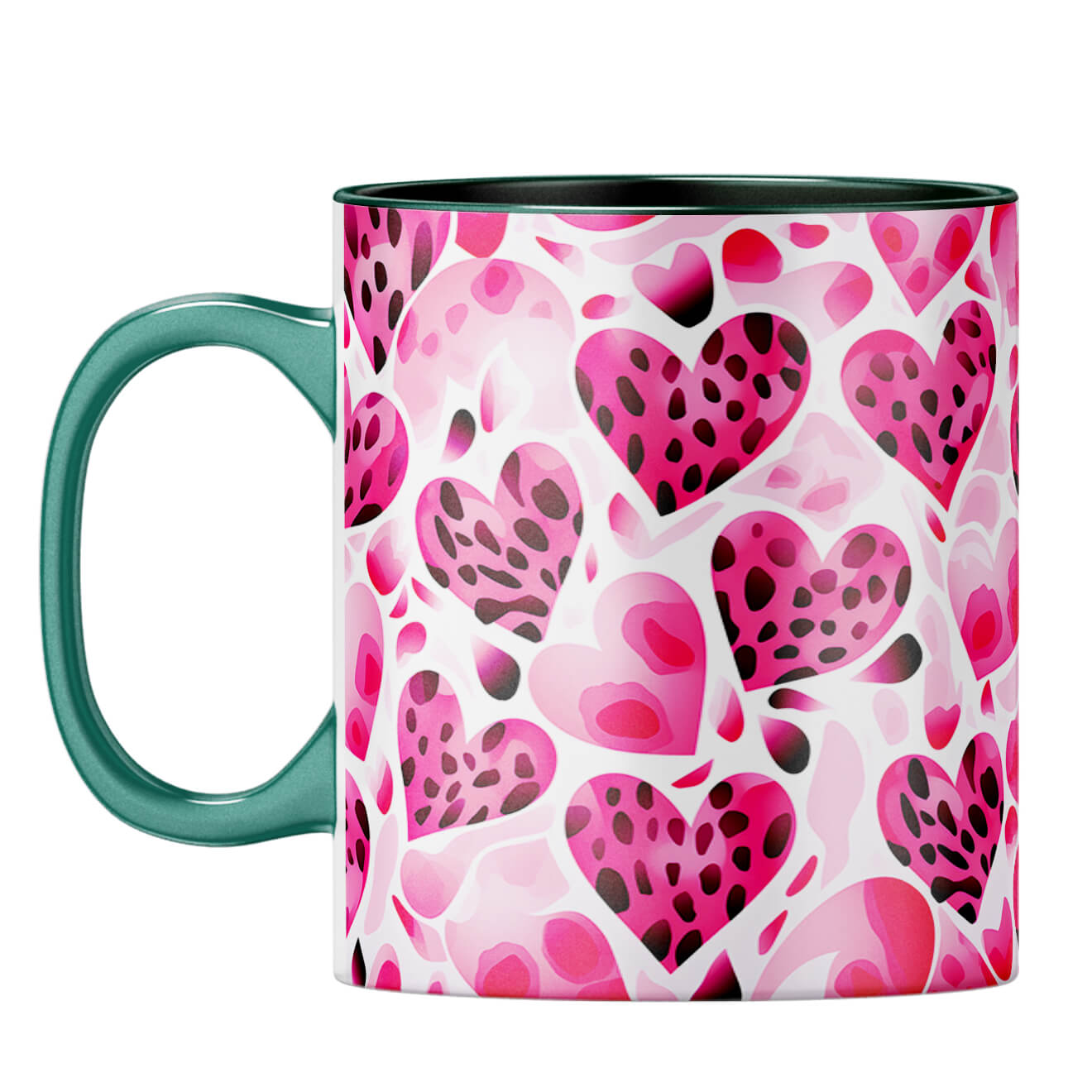 YuBingo Heart Pattern Symphony Coffee Mug Dark Green