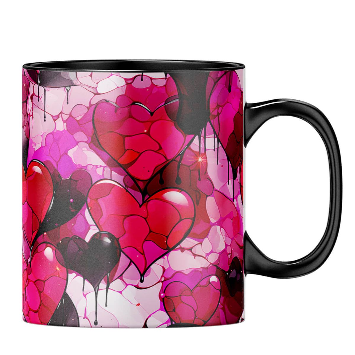 YuBingo Hearts & More Melody Coffee MugB-Black