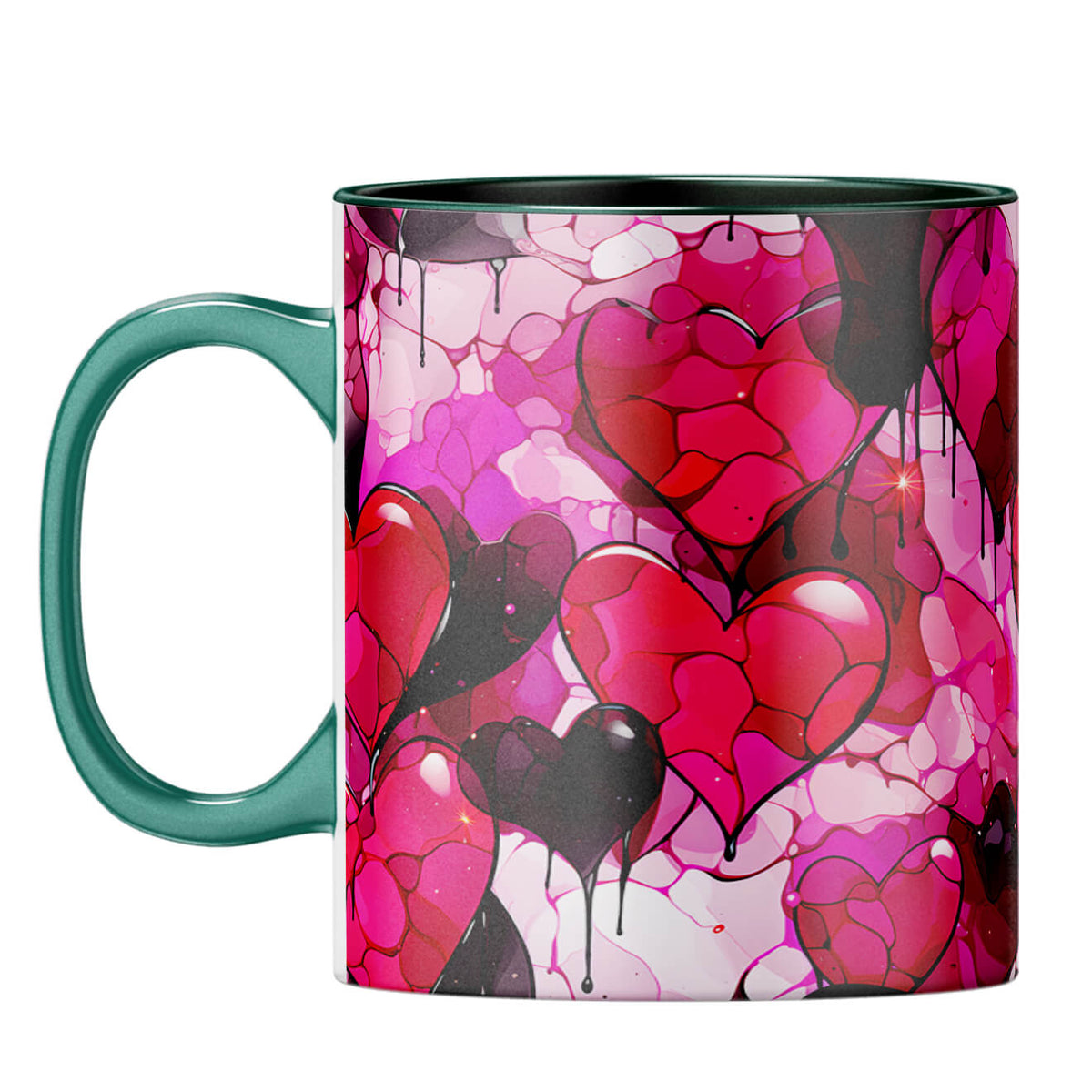 YuBingo Hearts & More Melody Coffee Mug Dark Green