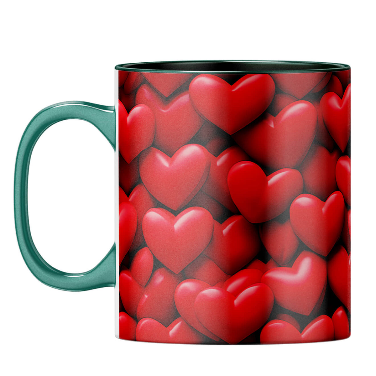 YuBingo Hearts Galore Coffee Mug Dark Green