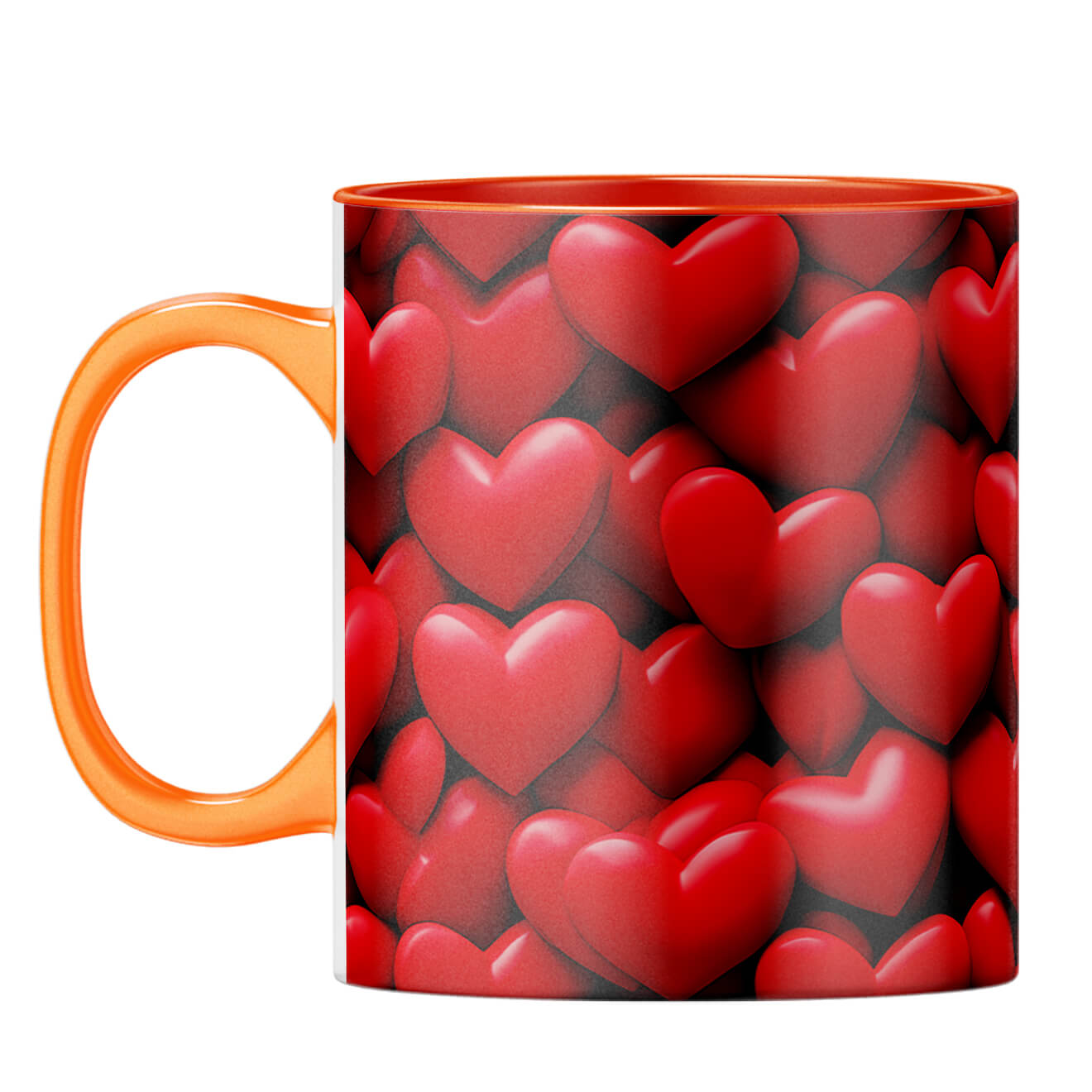 YuBingo Hearts Galore Coffee Mug Orange