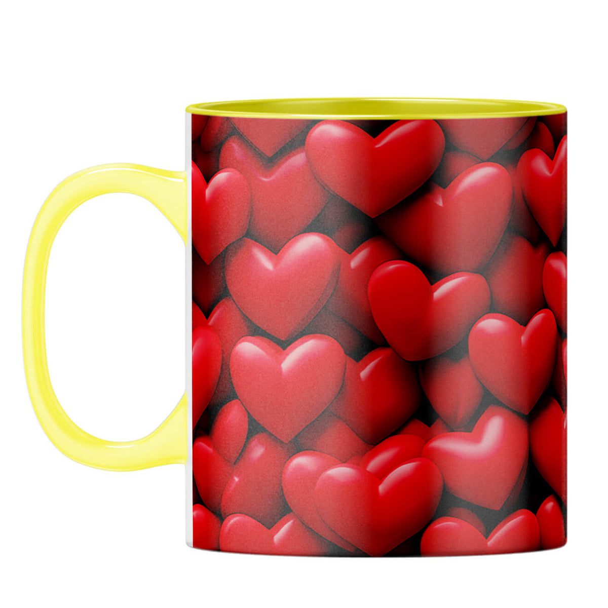 YuBingo Hearts Galore Coffee Mug Yellow