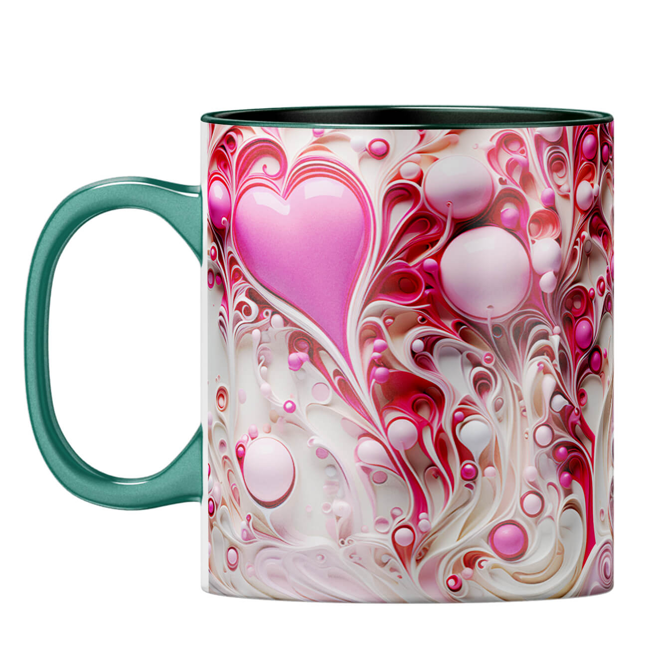 YuBingo Hearts Melting Affair Coffee Mug Dark Green