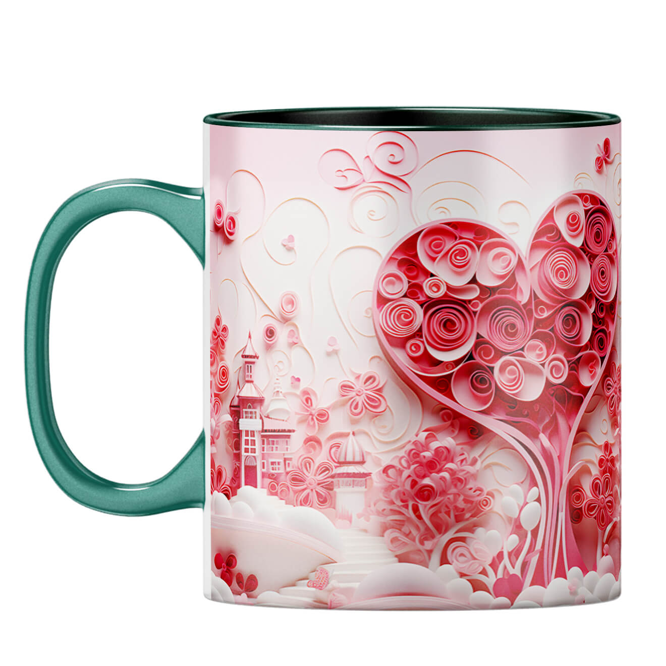 YuBingo Hearty Dreams Unleashed Coffee Mug Dark Green