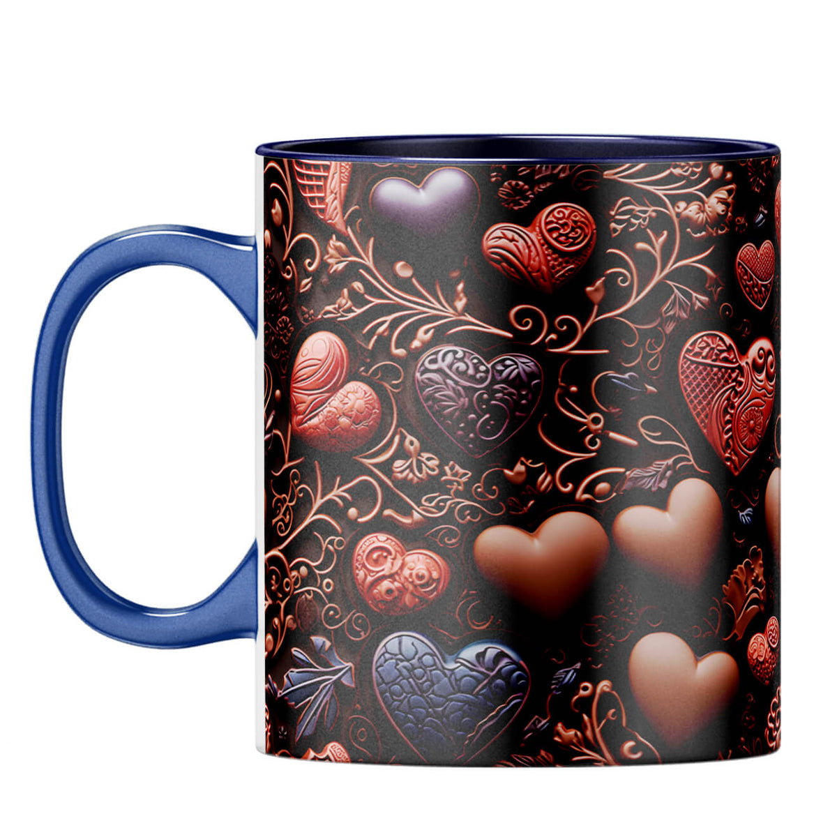 YuBingo Love with Chocolates Symphony Coffee Mug Dark Blue