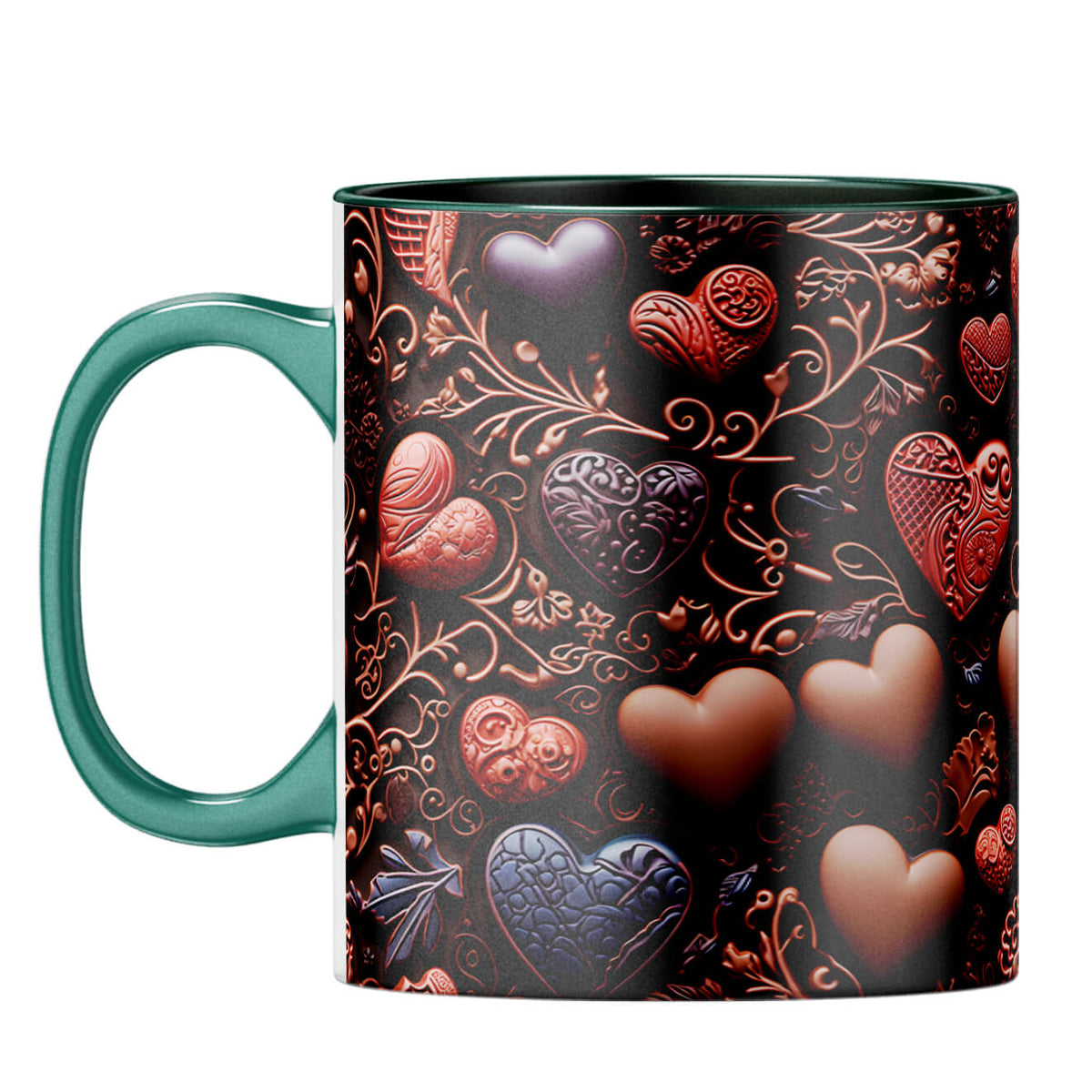 YuBingo Love with Chocolates Symphony Coffee Mug Dark Green