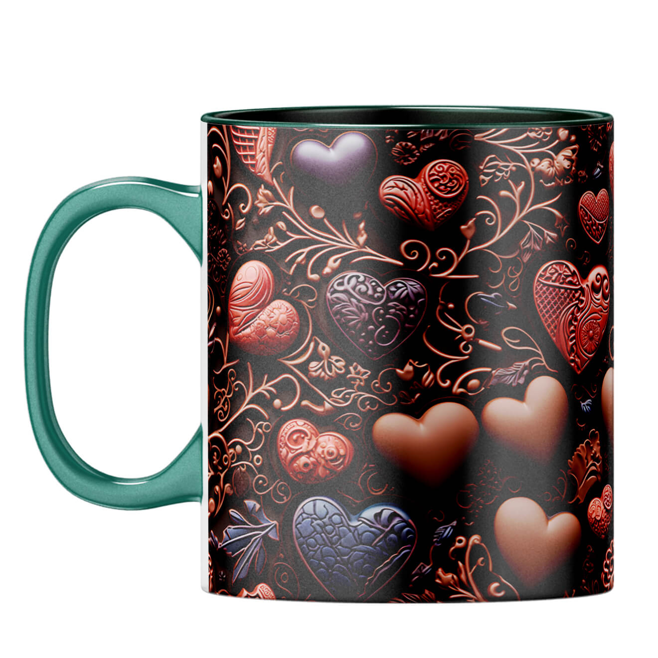 YuBingo Love with Chocolates Symphony Coffee Mug Dark Green