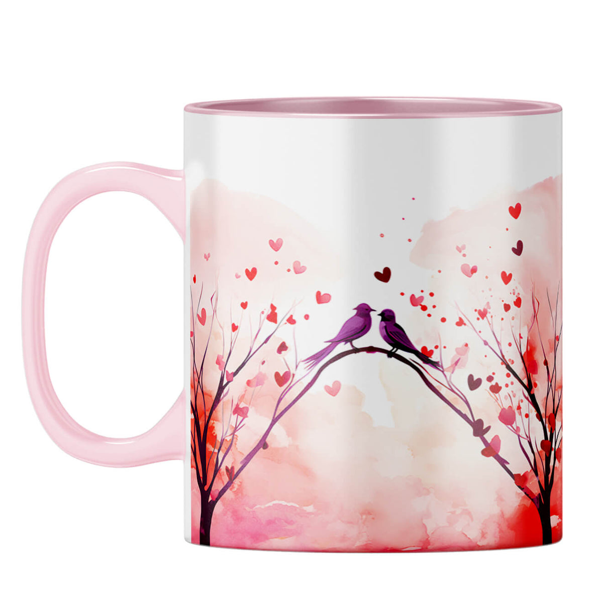 YuBingo Loving Birds Serenade Coffee Mug Pink
