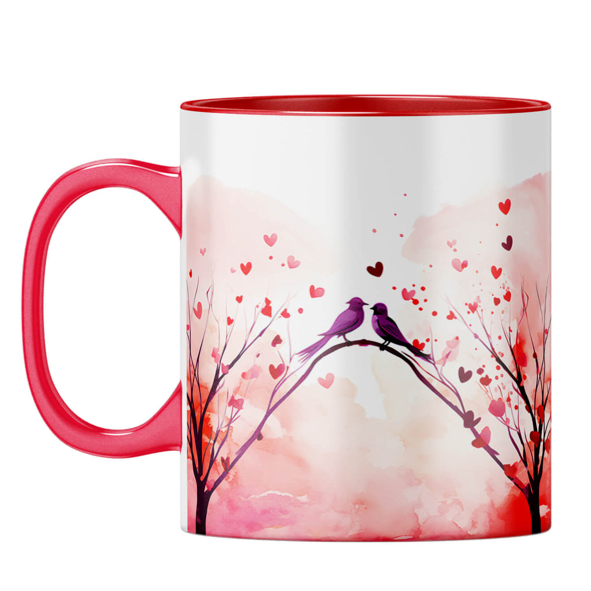 YuBingo Loving Birds Serenade Coffee Mug Red