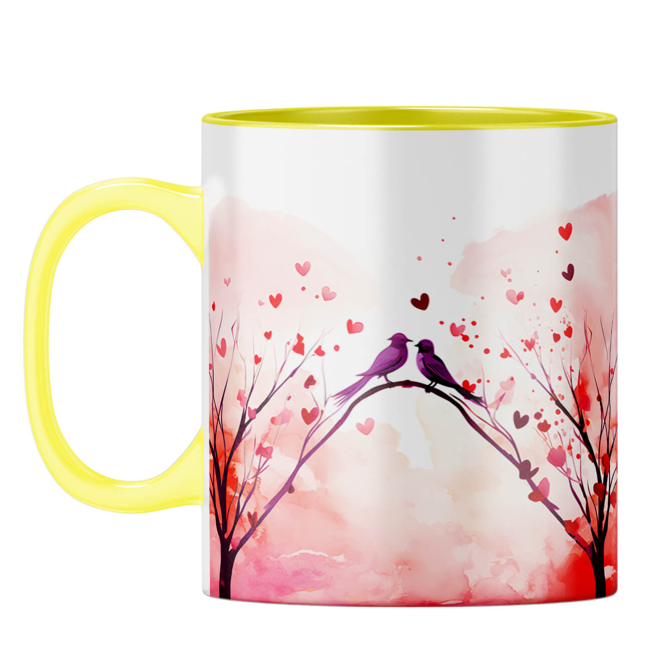 YuBingo Loving Birds Serenade Coffee Mug Yellow