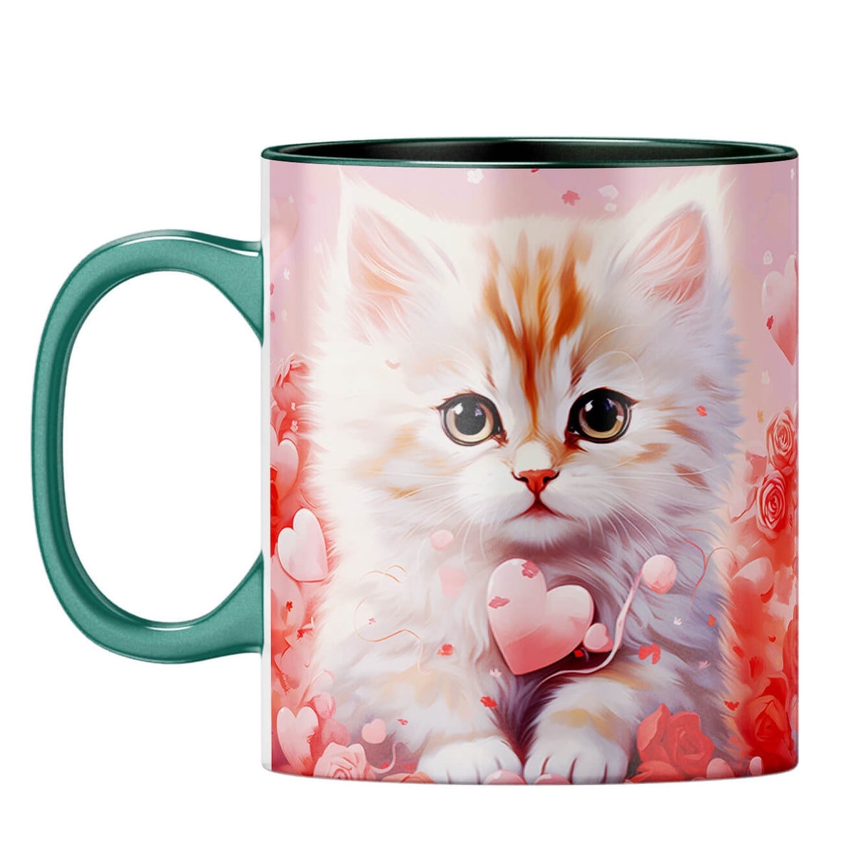 YuBingo Loving Cat Dreams Coffee Mug Dark Green