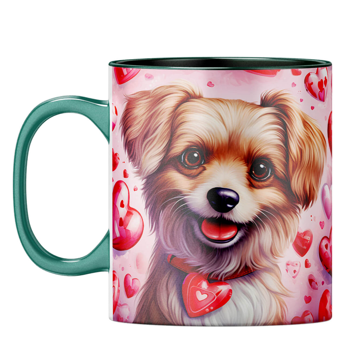 YuBingo Loving Dog Duo Coffee Mug Dark Green