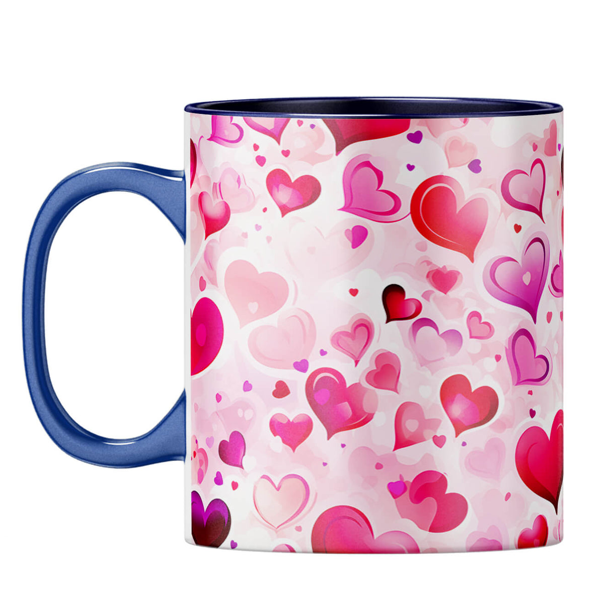 YuBingo Loving Hearts Duet Coffee Mug Dark Blue