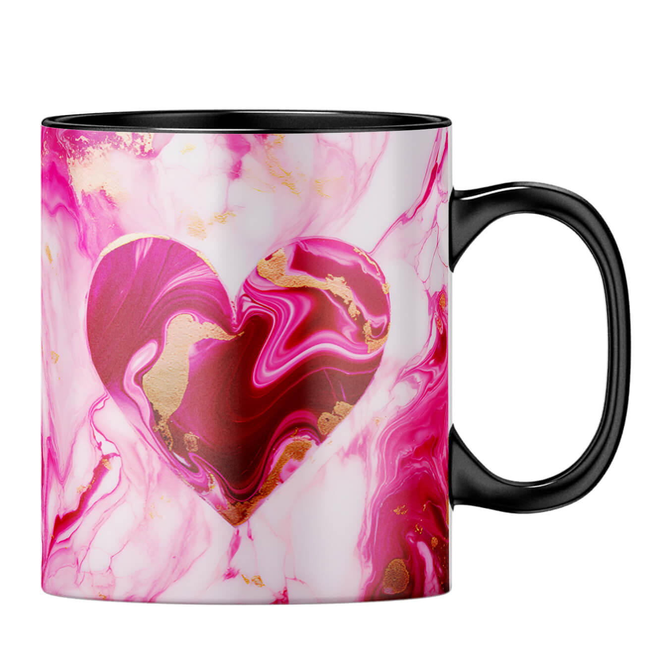 YuBingo Marble Heart Melody Coffee MugB-Black