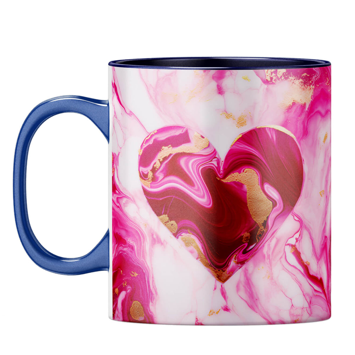 YuBingo Marble Heart Melody Coffee Mug Dark Blue