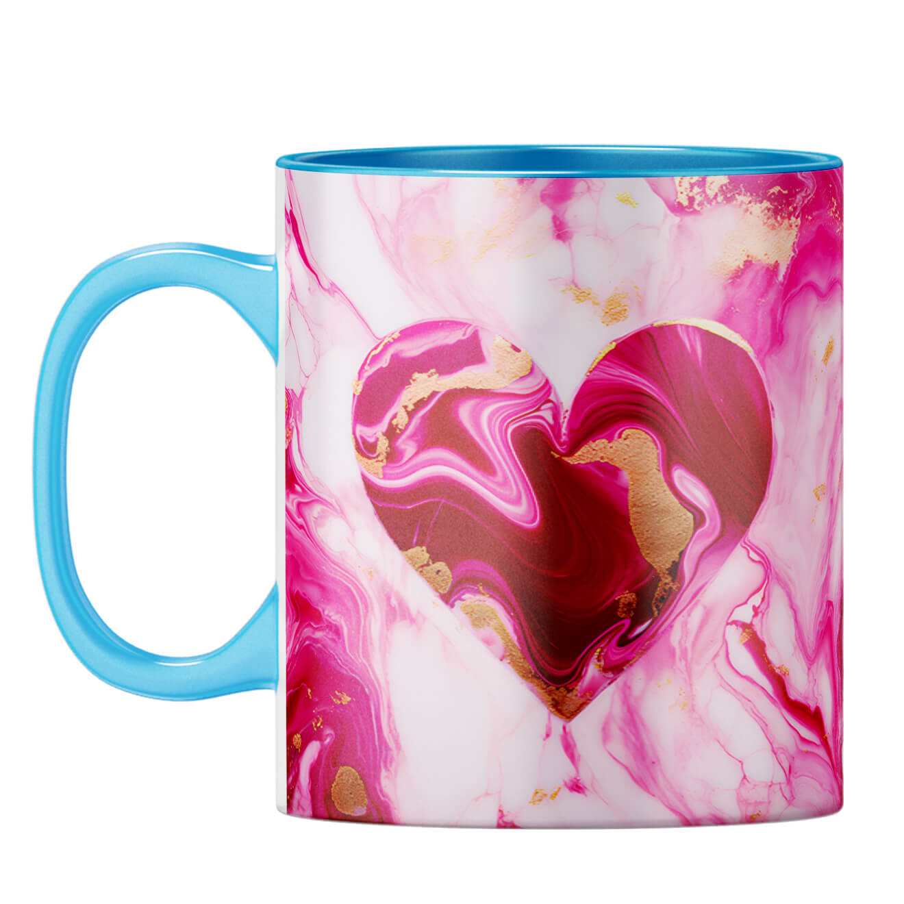 YuBingo Marble Heart Melody Coffee Mug Light Blue