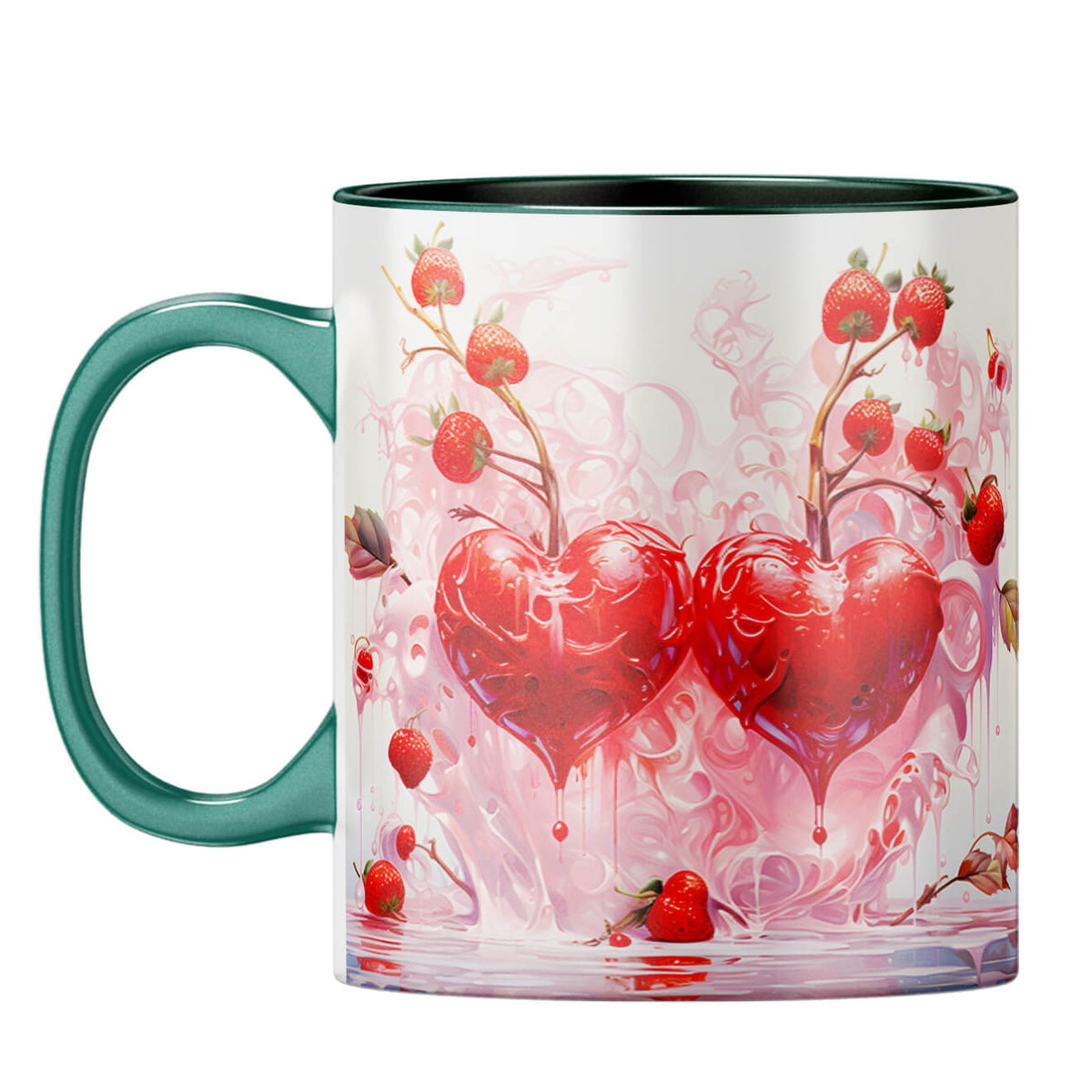 YuBingo Molten Hearts Melody Coffee Mug Dark Green