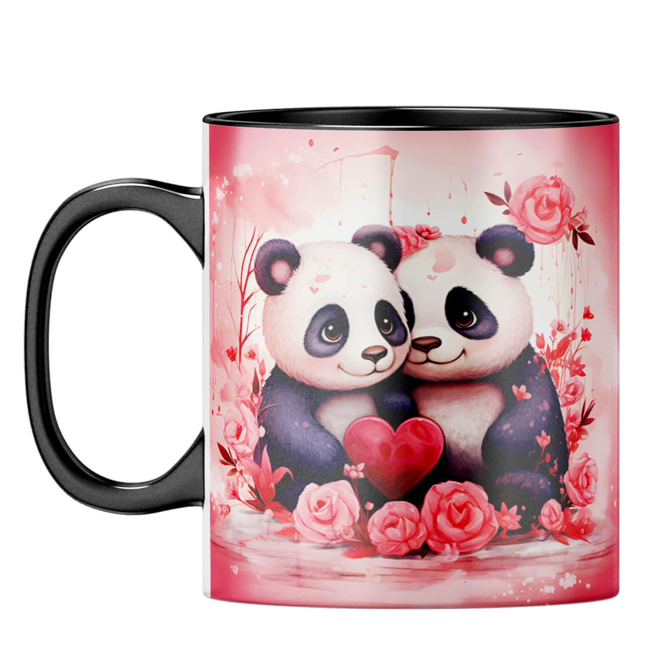 YuBingo Panda Couple Dreams Coffee Mug Black