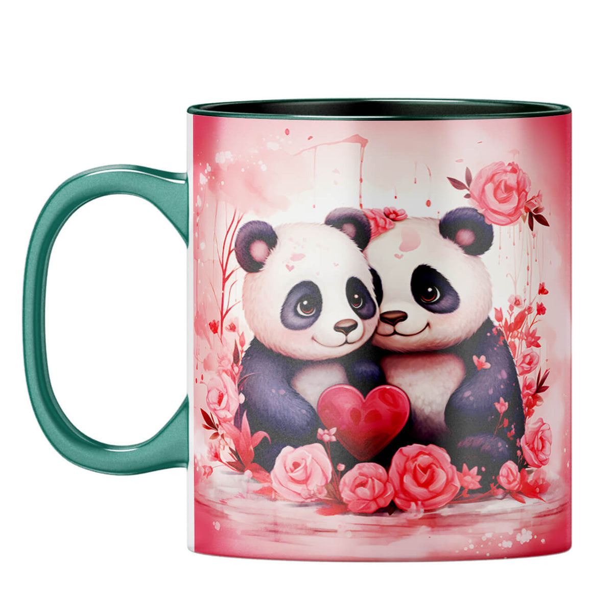 YuBingo Panda Couple Dreams Coffee Mug Dark Green