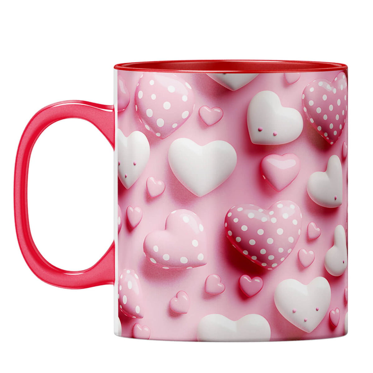 YuBingo Pink Hearts Harmony Coffee Mug Red