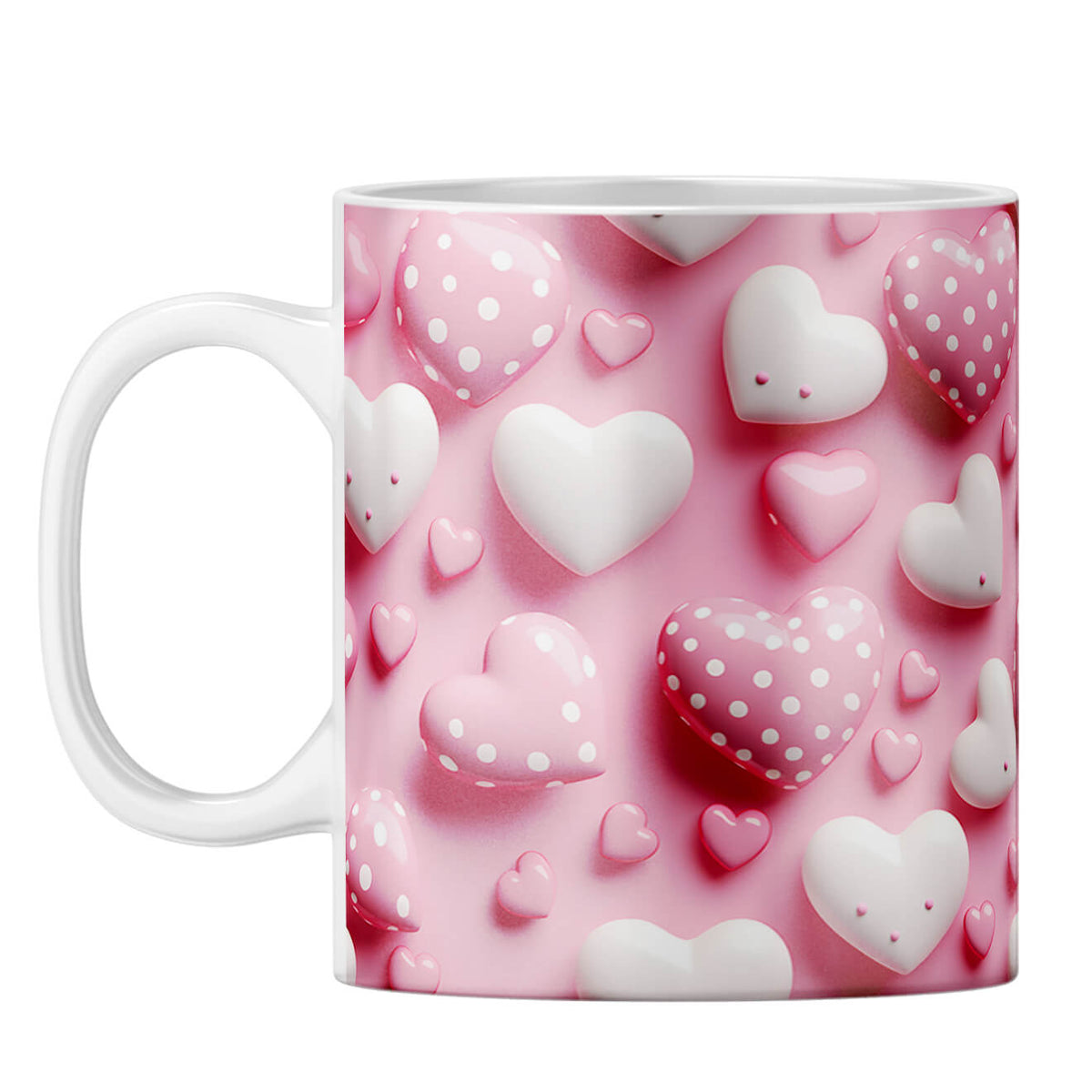 YuBingo Pink Hearts Harmony Coffee Mug White