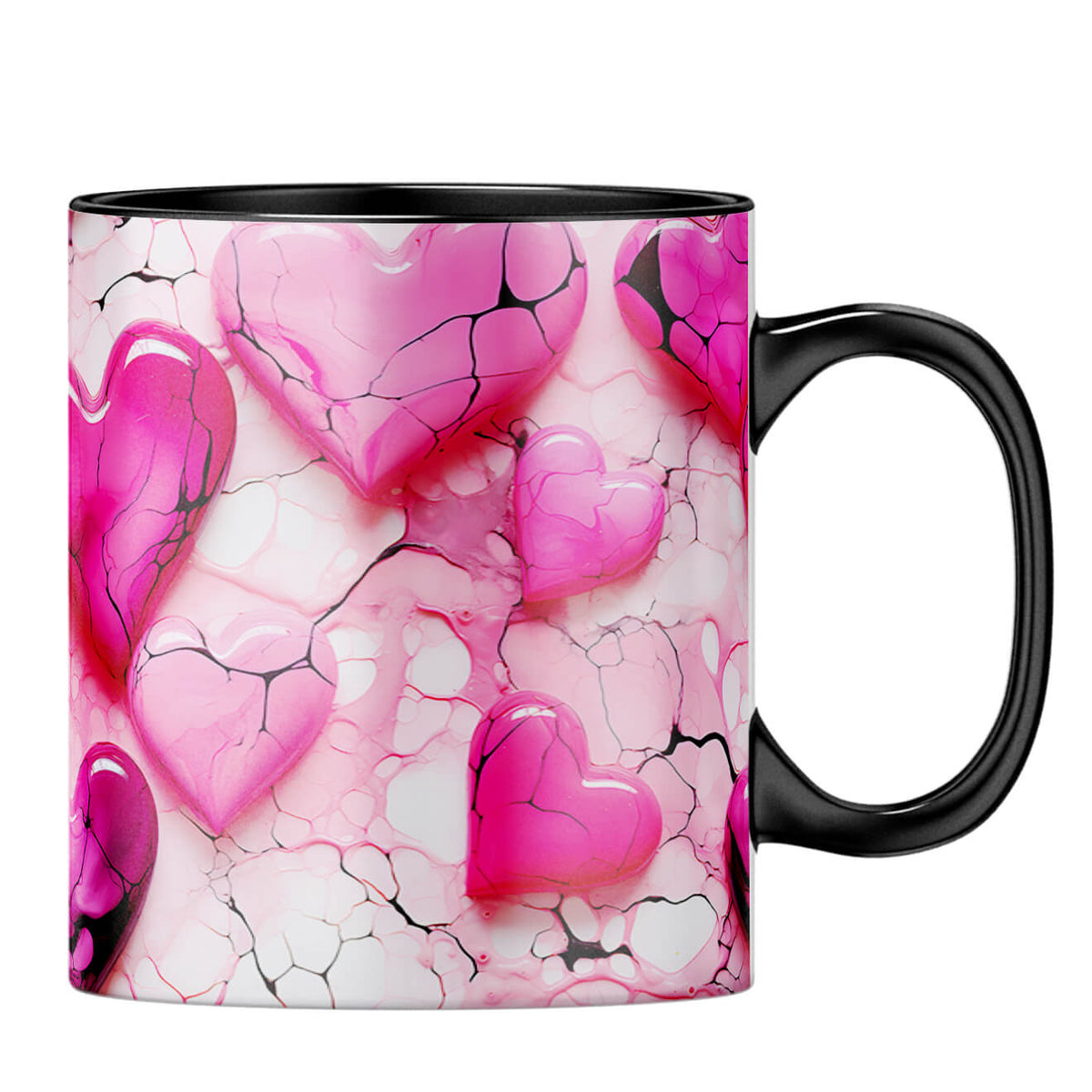 YuBingo Pinky Hearts Affection Coffee MugB-Black