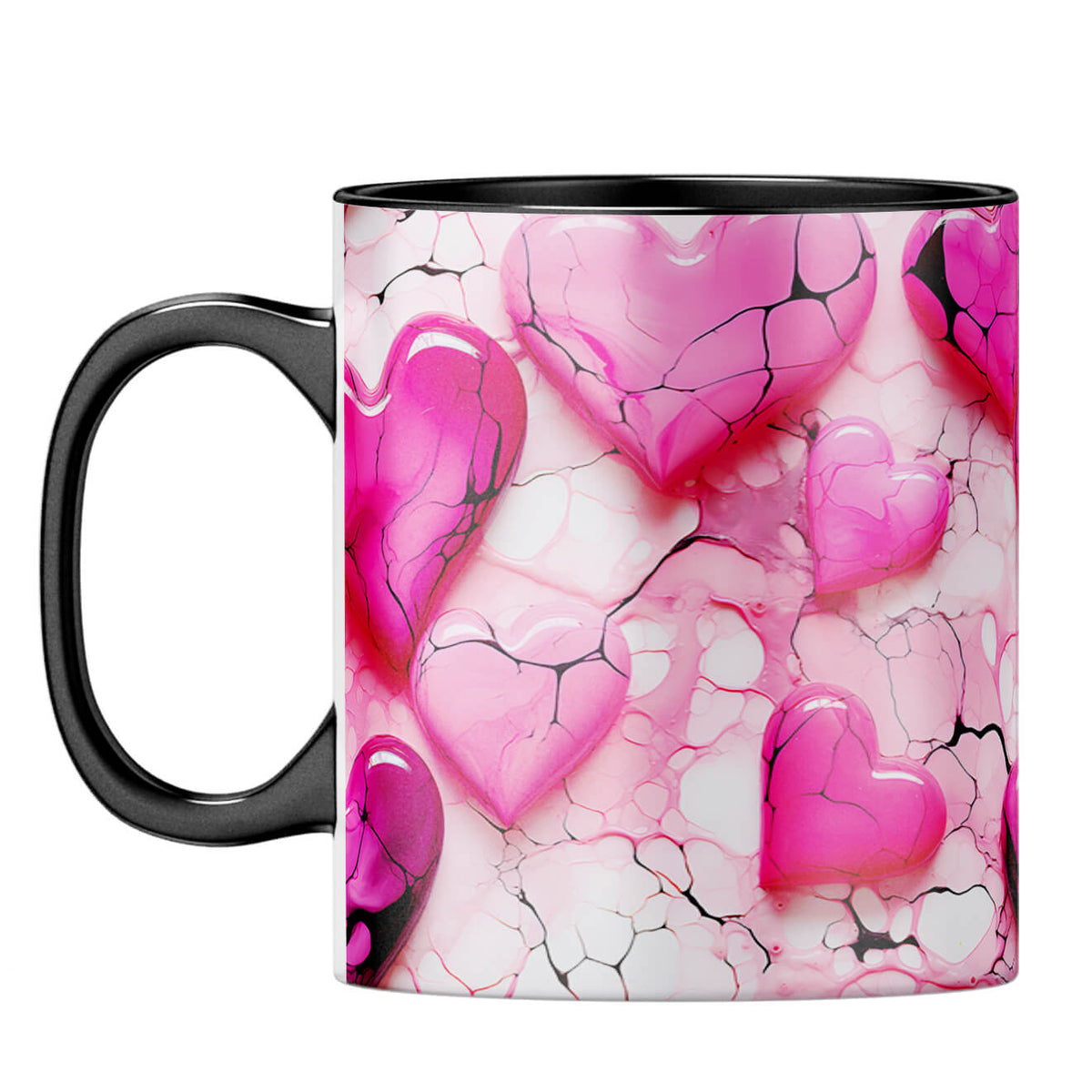 YuBingo Pinky Hearts Affection Coffee Mug Black