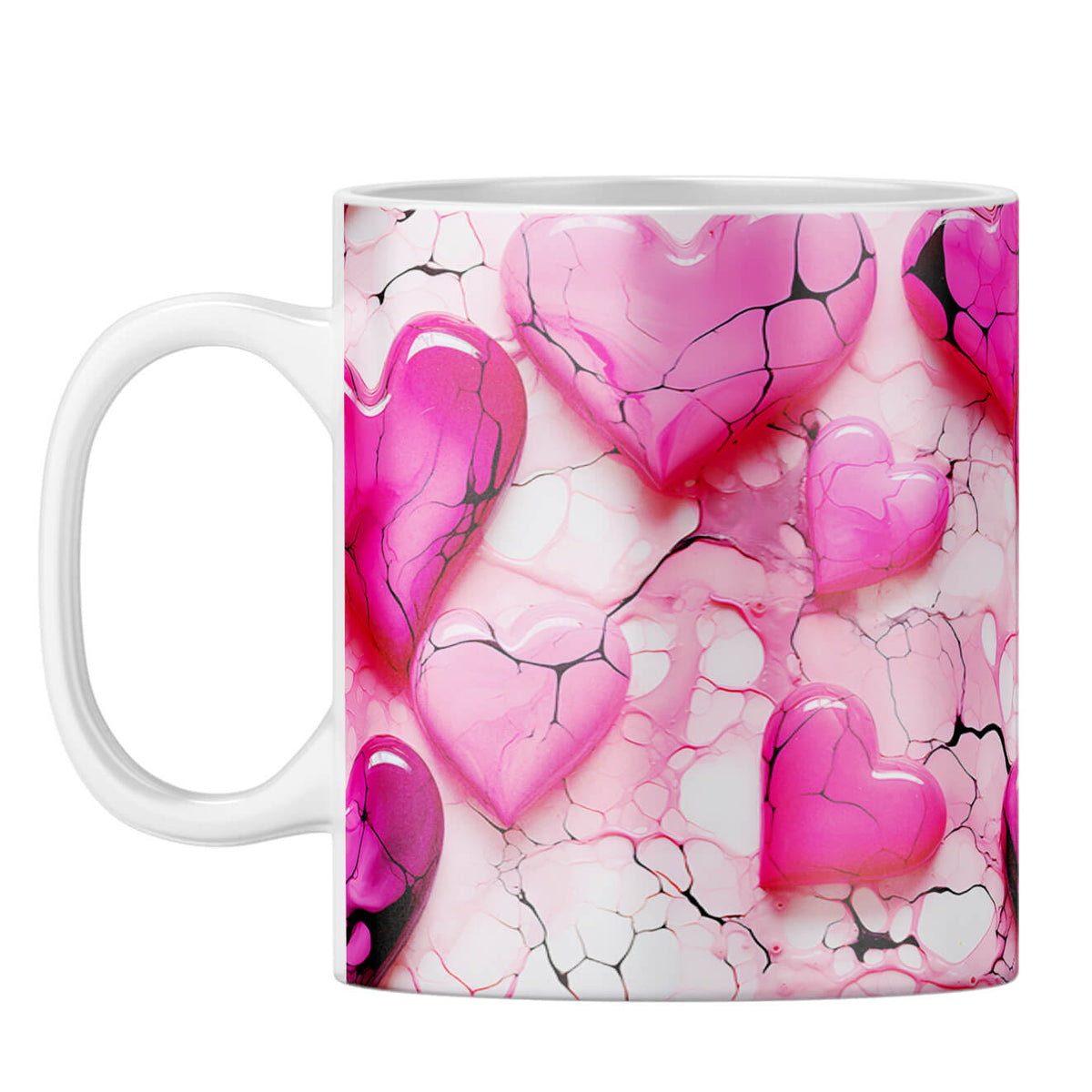 YuBingo Pinky Hearts Affection Coffee Mug White
