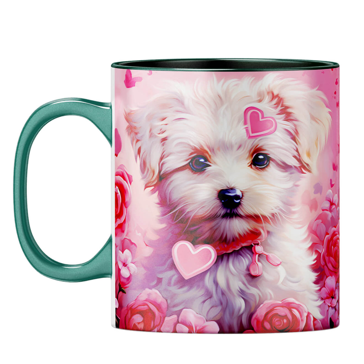 YuBingo Puppy Love Dreams Coffee Mug Dark Green
