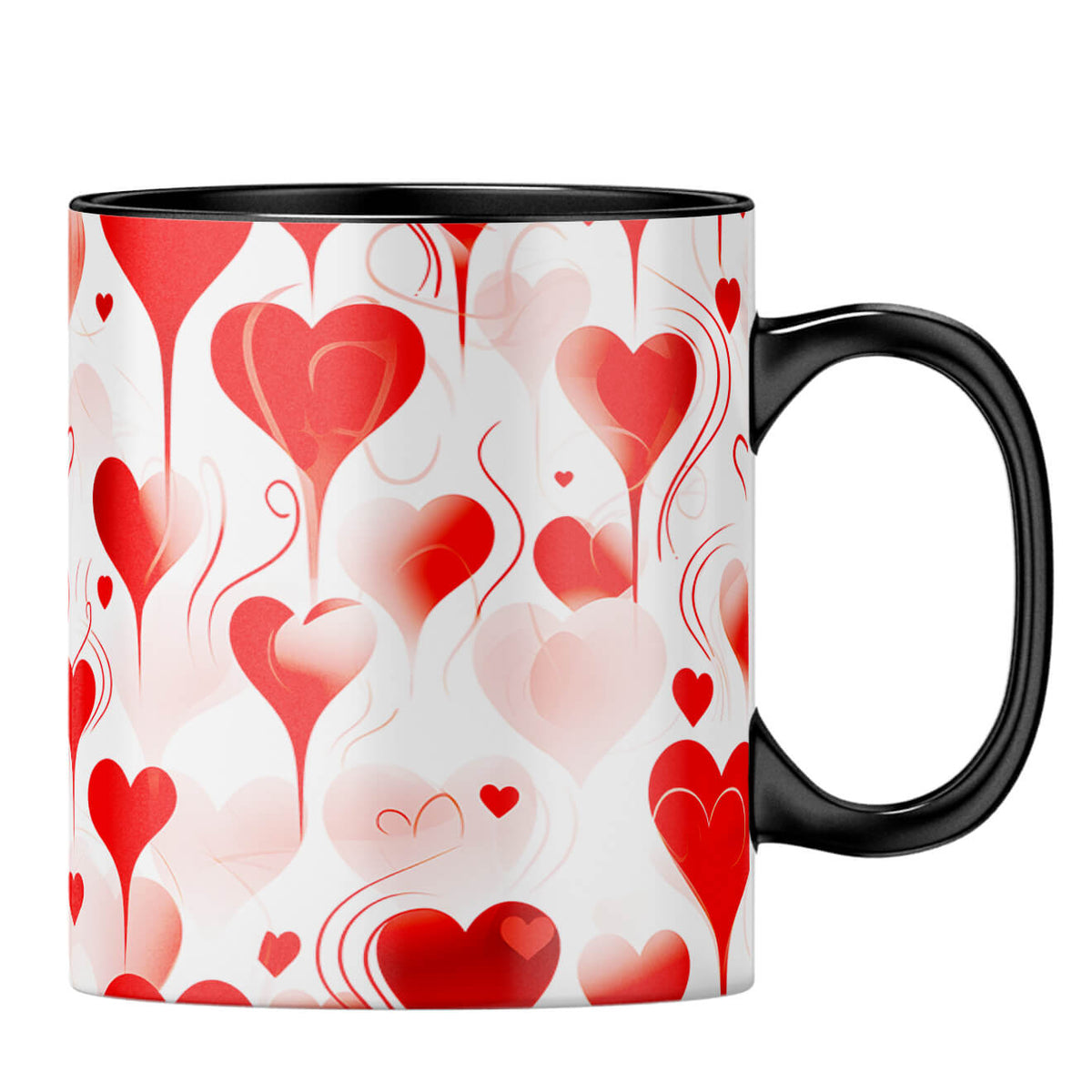 YuBingo Subtle Hearts Affair Coffee MugB-Black