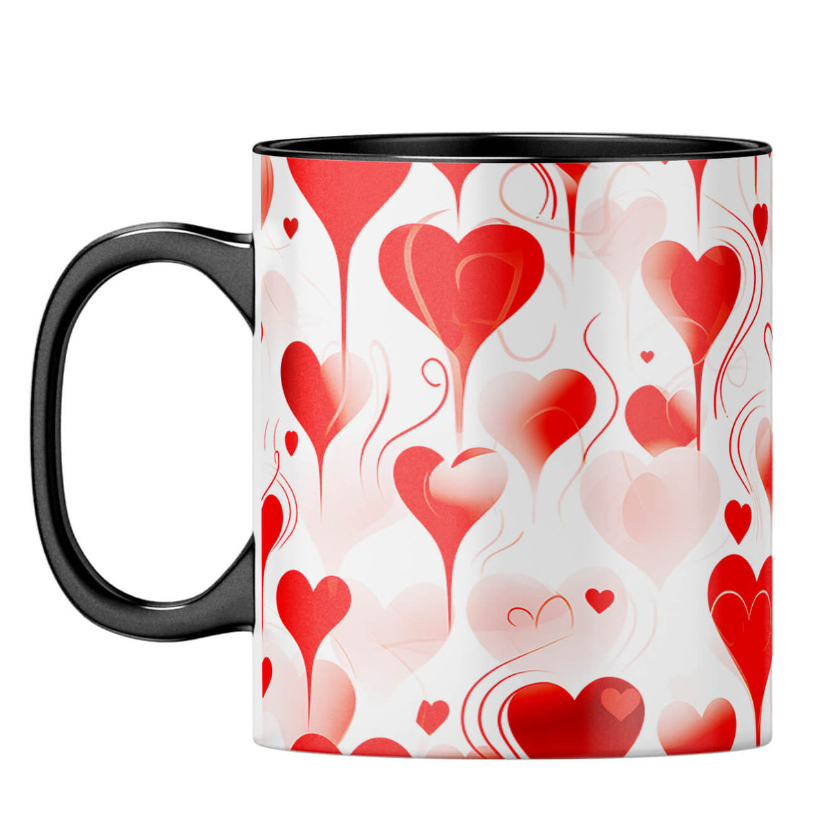 YuBingo Subtle Hearts Affair Coffee Mug Black