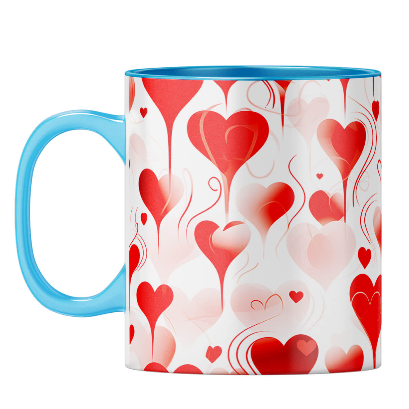YuBingo Subtle Hearts Affair Coffee Mug Light Blue