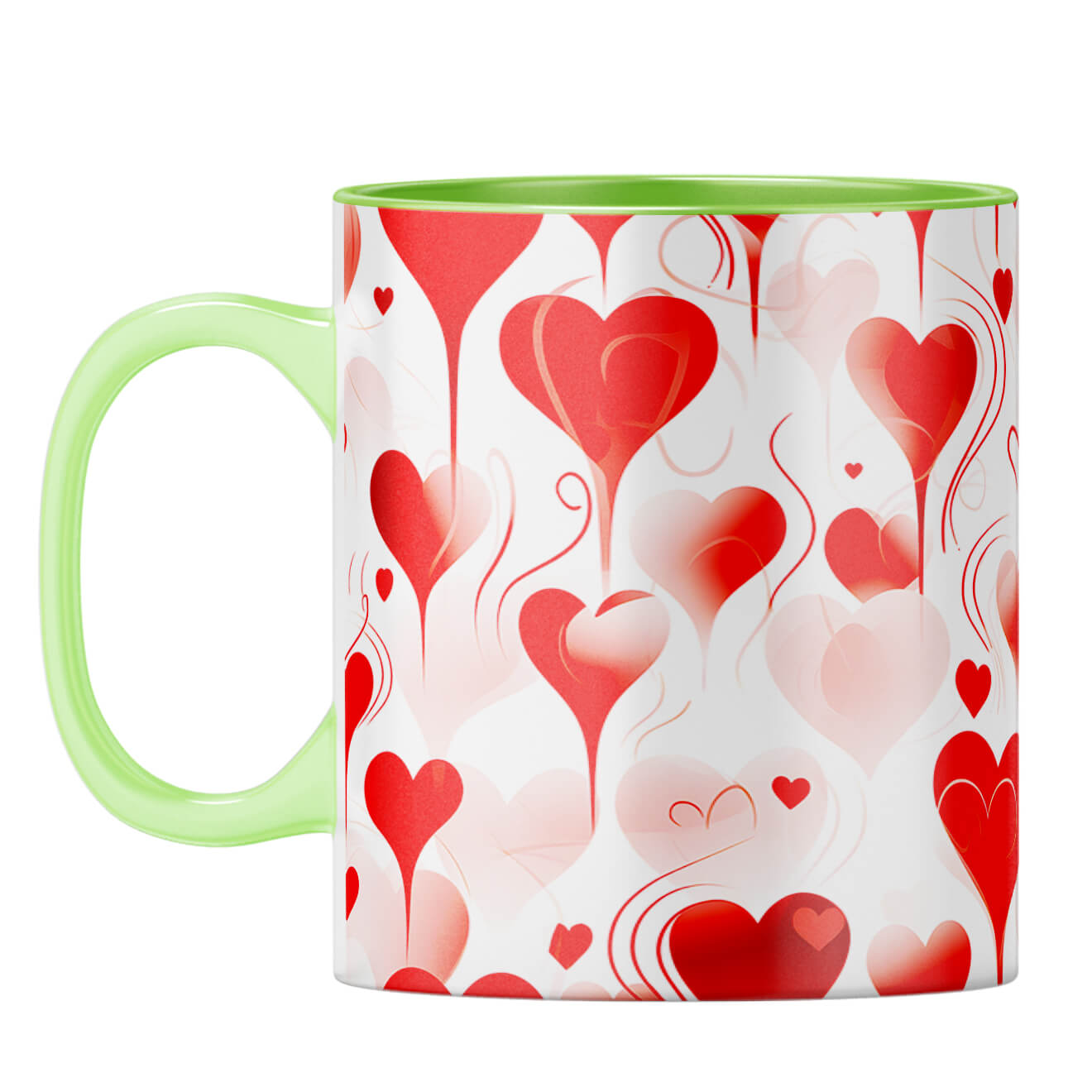 YuBingo Subtle Hearts Affair Coffee Mug Light Green