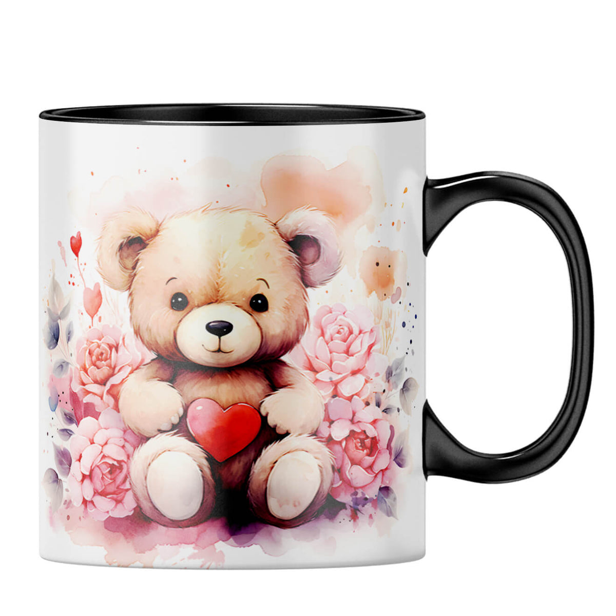 YuBingo Teddy Heart Serenade Coffee MugB-Black