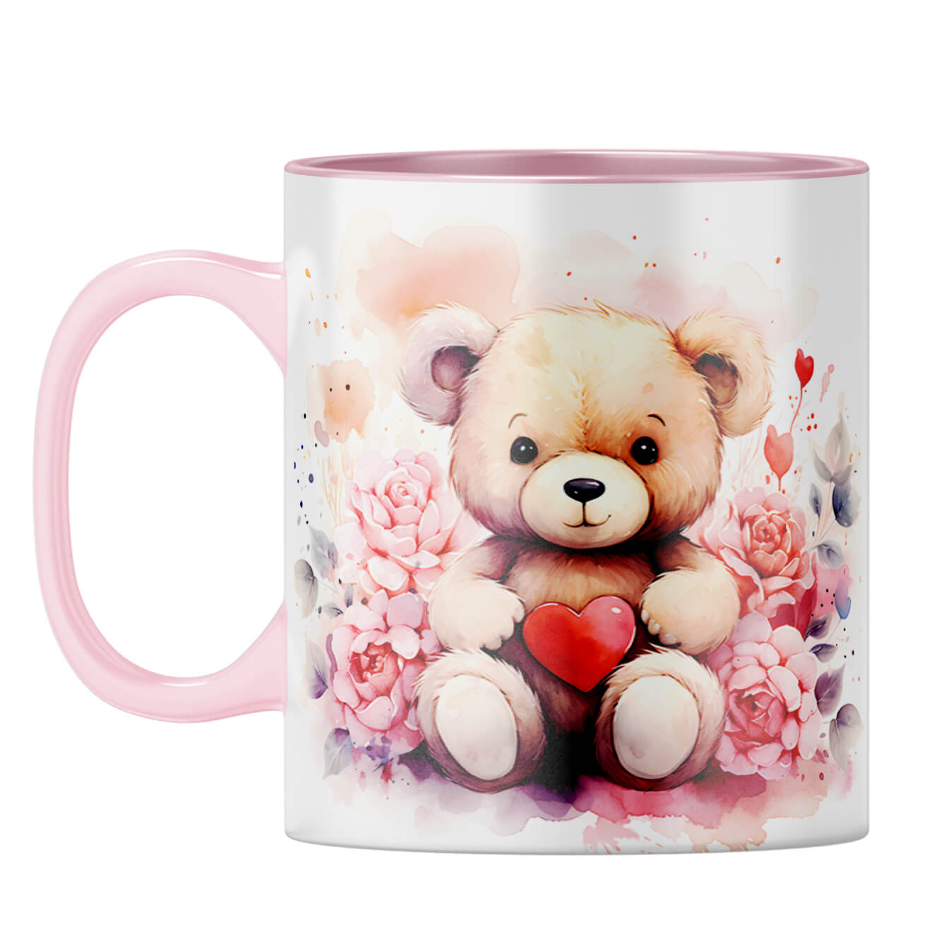 YuBingo Teddy Heart Serenade Coffee Mug Pink